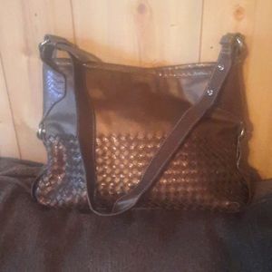 Large Woman's Shoulder Bag 14X12 Gold in Color